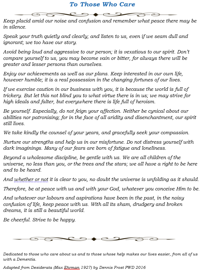 To Those Who Care